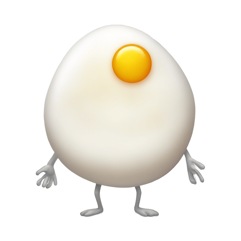 絵文字：A fried egg with arms and legs