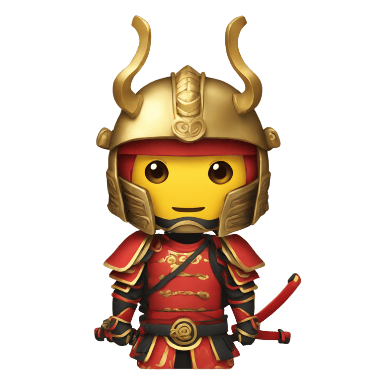 genmoji: red and gold samurai