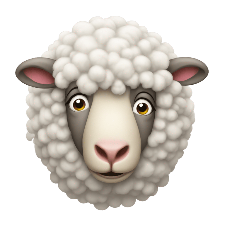 genmoji: an embarrassed sheep clown