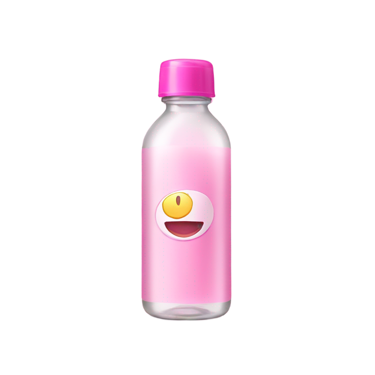 genmoji: bottle of baby oil with pink cap