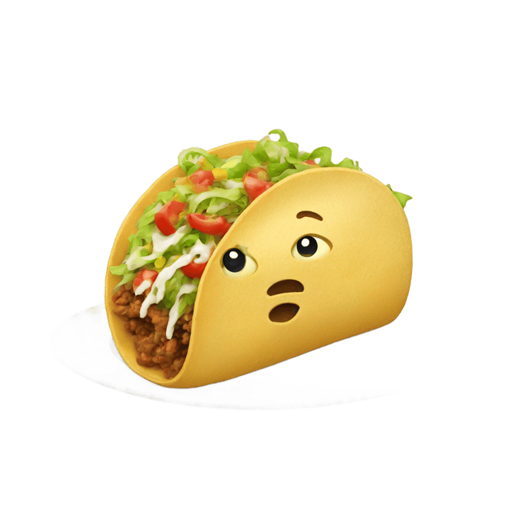 絵文字：A messy taco on a plate