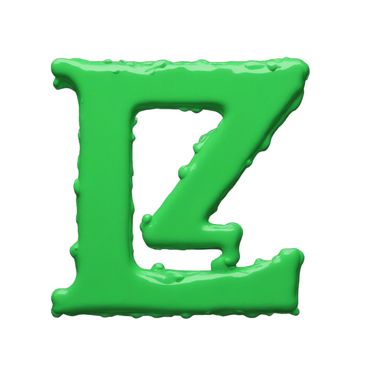 genmoji: Letter z made out of zomp spring green paint