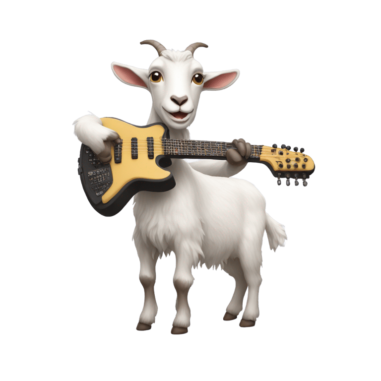 絵文字：A goat playing a keytar