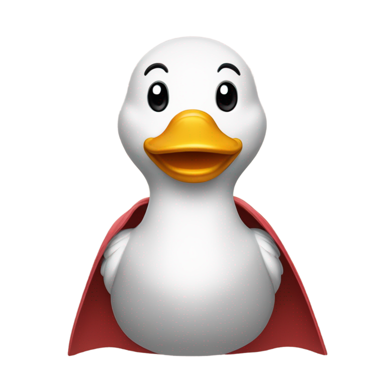 genmoji: Un canard 🦆 mais avec une cape