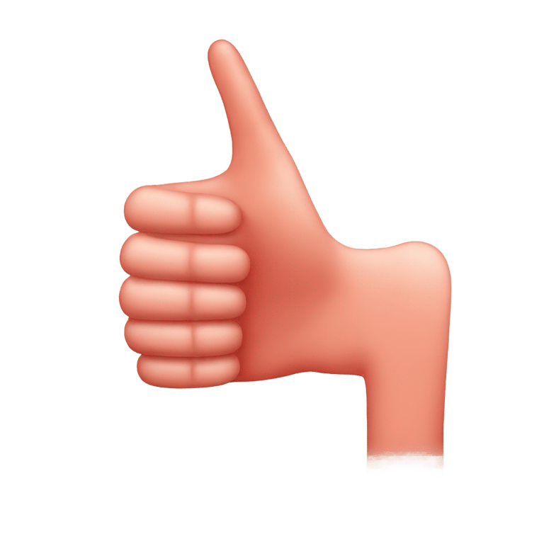 genmoji: Thumbs UP with nails painting light  red