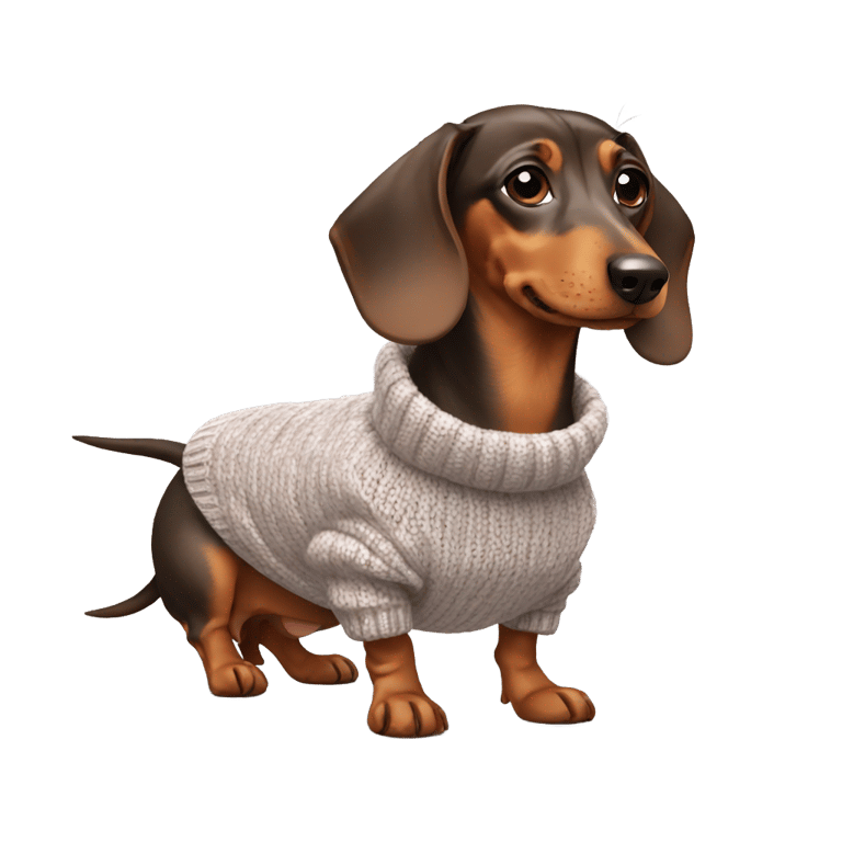 genmoji: Dachshund in a sweater