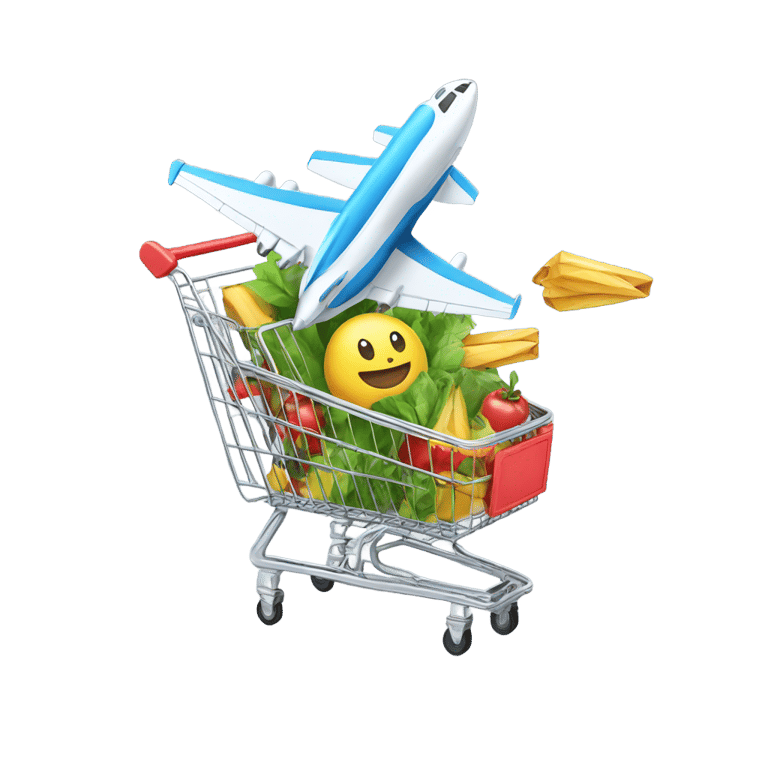 genmoji: a shopping trolley with jet boosters