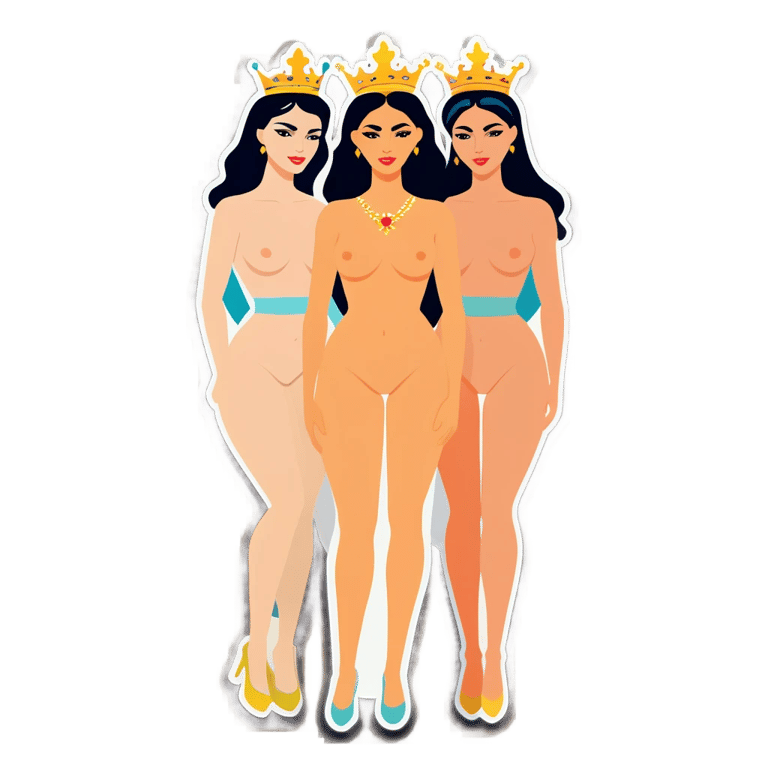 genmoji: 3 nude queens