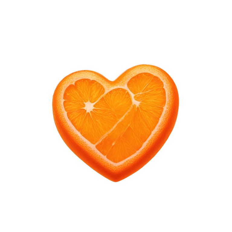 genmoji: A orange heart-shaped sugar candy