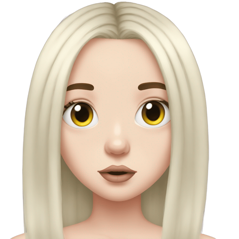 genmoji：billie eilish wearing big eyelashes