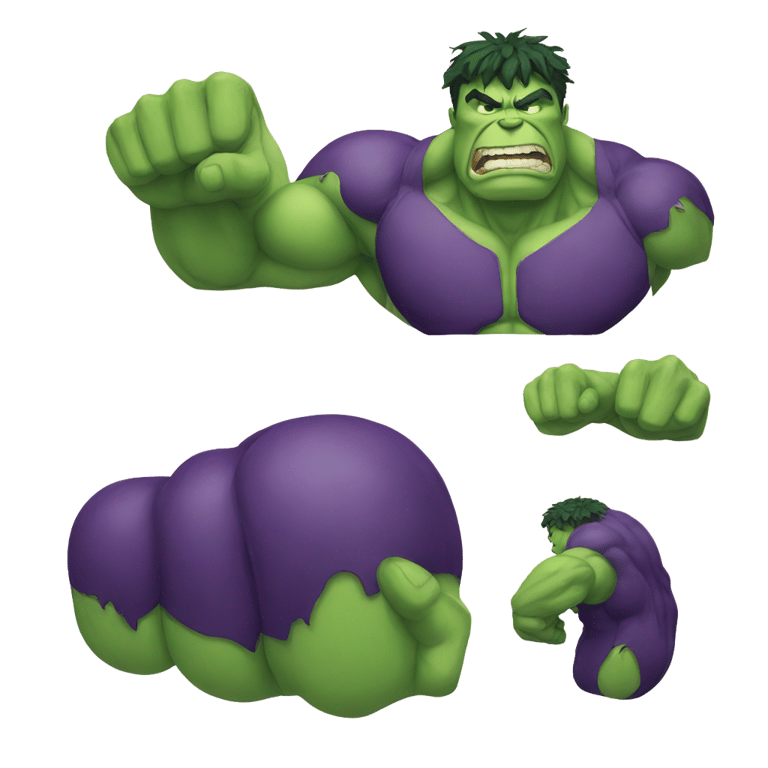 genmoji: Hulk shaped like eggplant