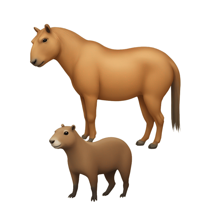 genmoji: A capybara and a horse