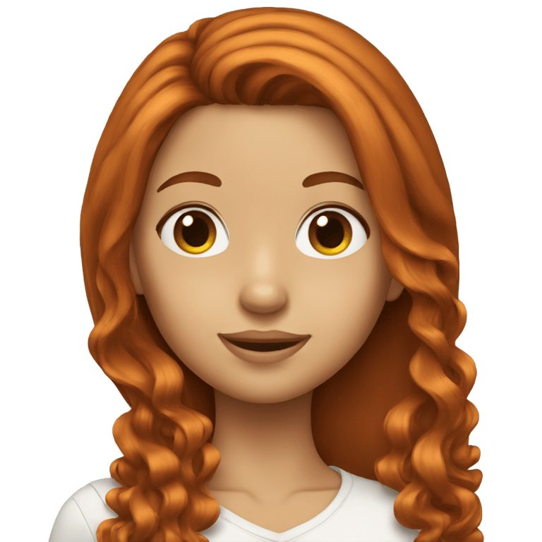 genmoji: Girl with long auburn hair blowout