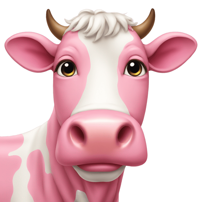 genmoji: A pink cow