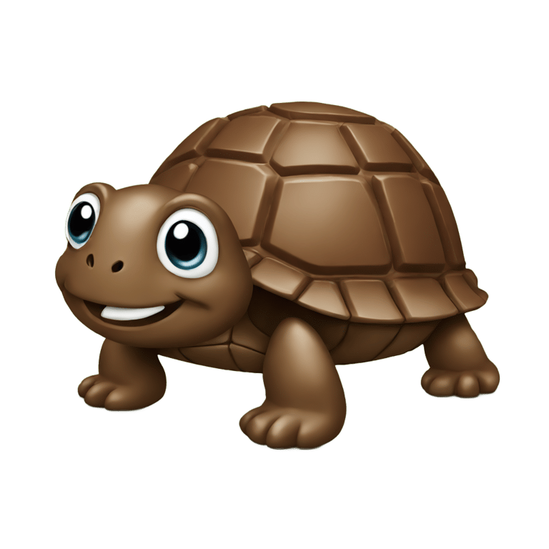 genmoji: Cute turtle made of chocolate turtle