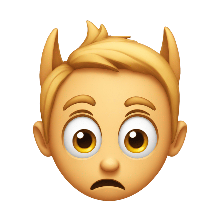 genmoji: Scared face with pointy ears