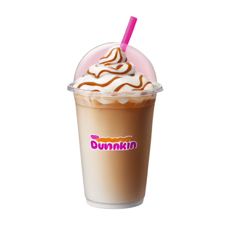 genmoji: an iced latte from dunkin donuts