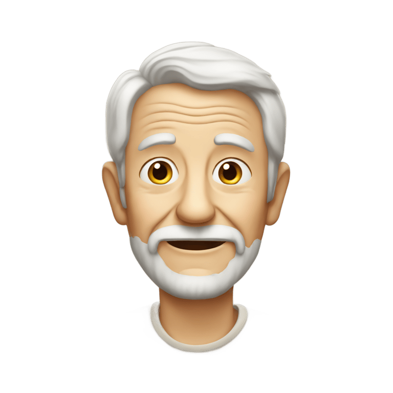 genmoji: Funny but kind old man