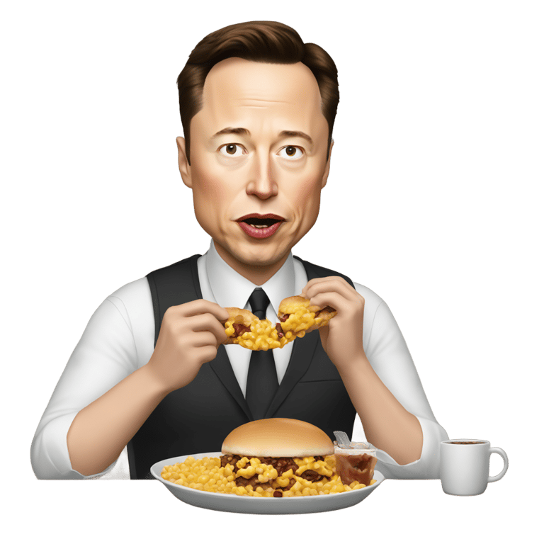 genmoji: Elon Musk eating Joe Biden