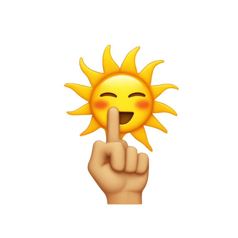 絵文字：sun middle finger