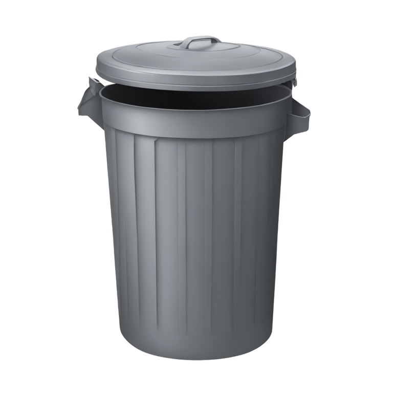 絵文字：A city garbage can open in profile. No lid