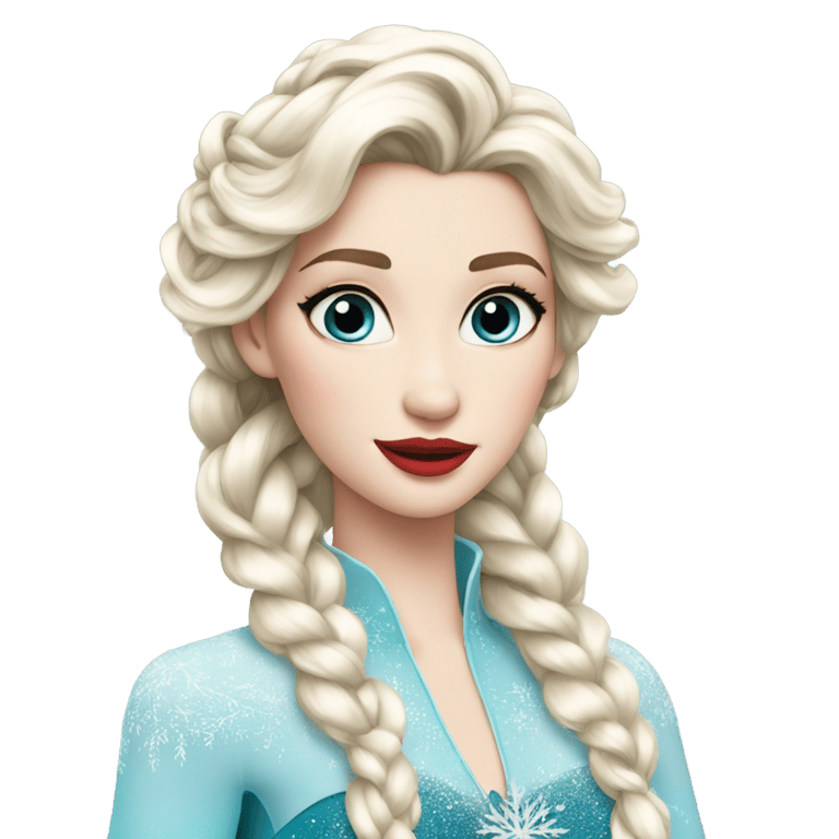 genmoji: Elsa open hair red lips