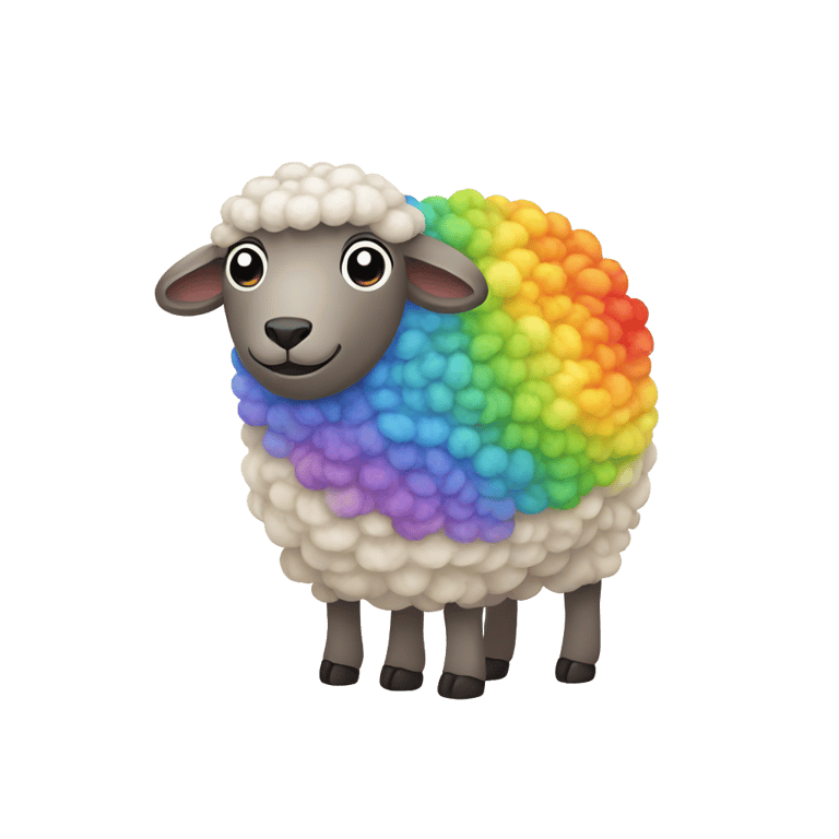 genmoji: Sheep with rainbow wool