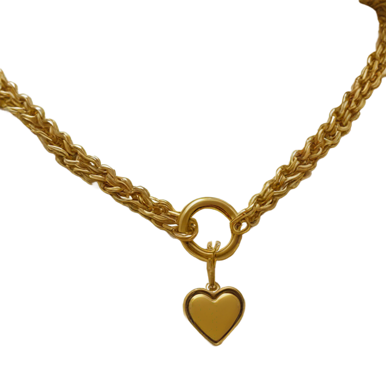 genmoji：goldfield chain with heart charm