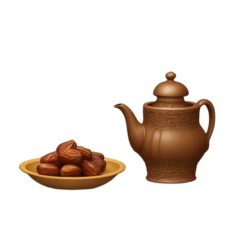 genmoji: dates and arabian teapot