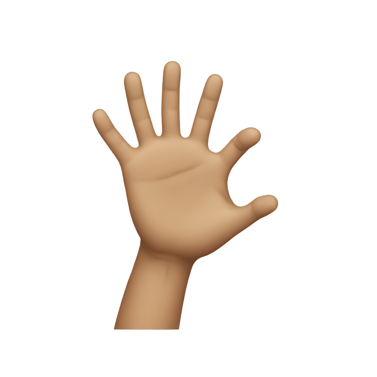 genmoji: One hand ready to keep a Iphone