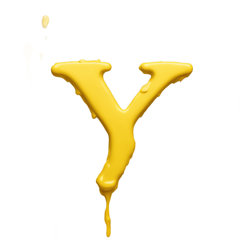 genmoji: Letter y made out of yellow paint