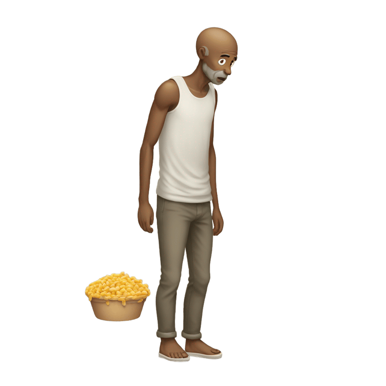 genmoji: Starving Man who wants Food