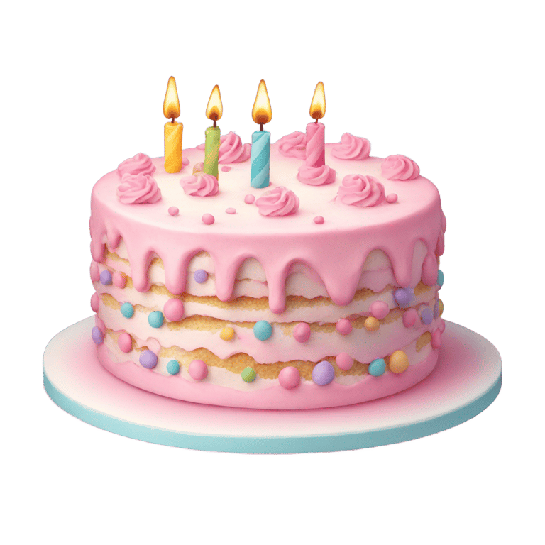 genmoji: A pastel birthday cake