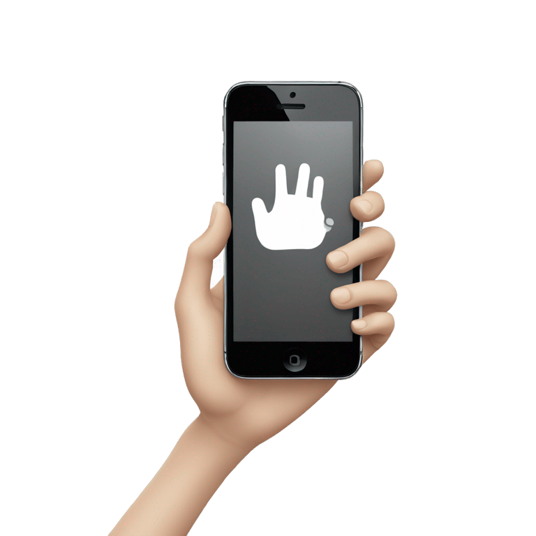 絵文字：One white hand having an Iphone into