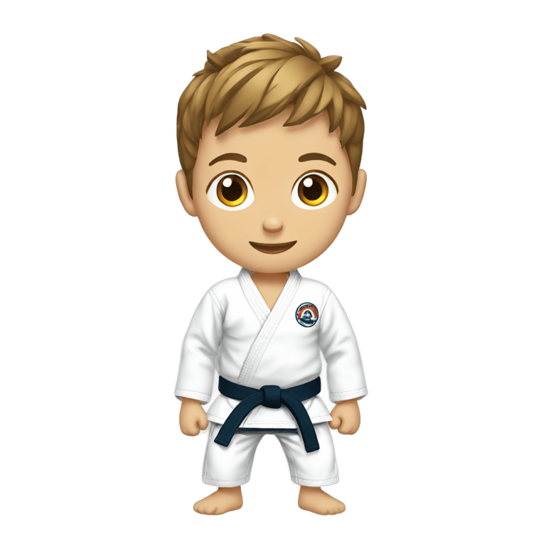 genmoji: Kid doing Jiu jitsu