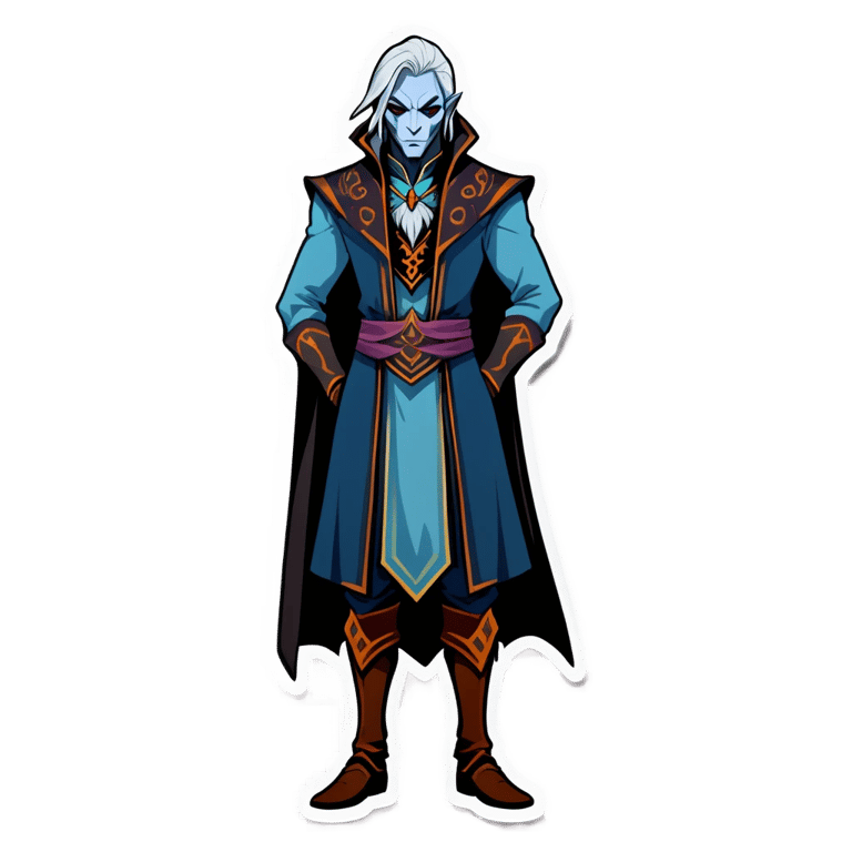 genmoji: male drow wearing dress