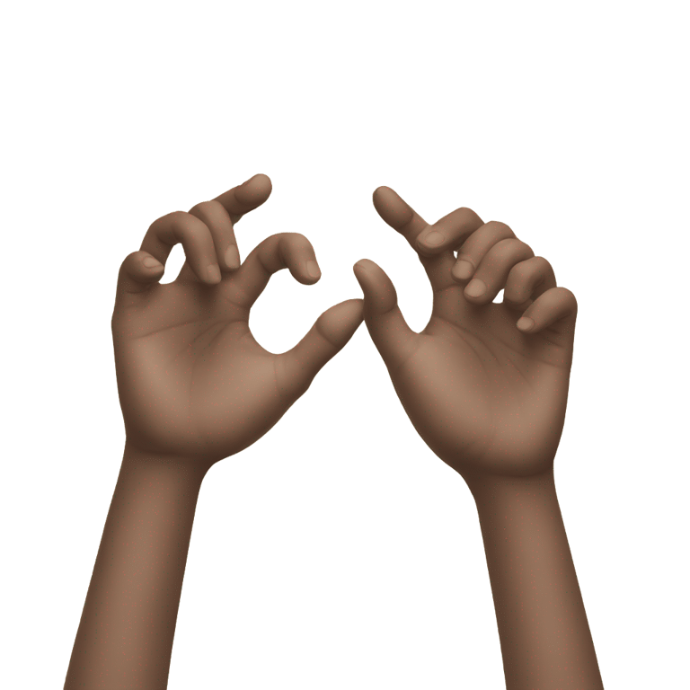 genmoji: two hands making a quotation gesture