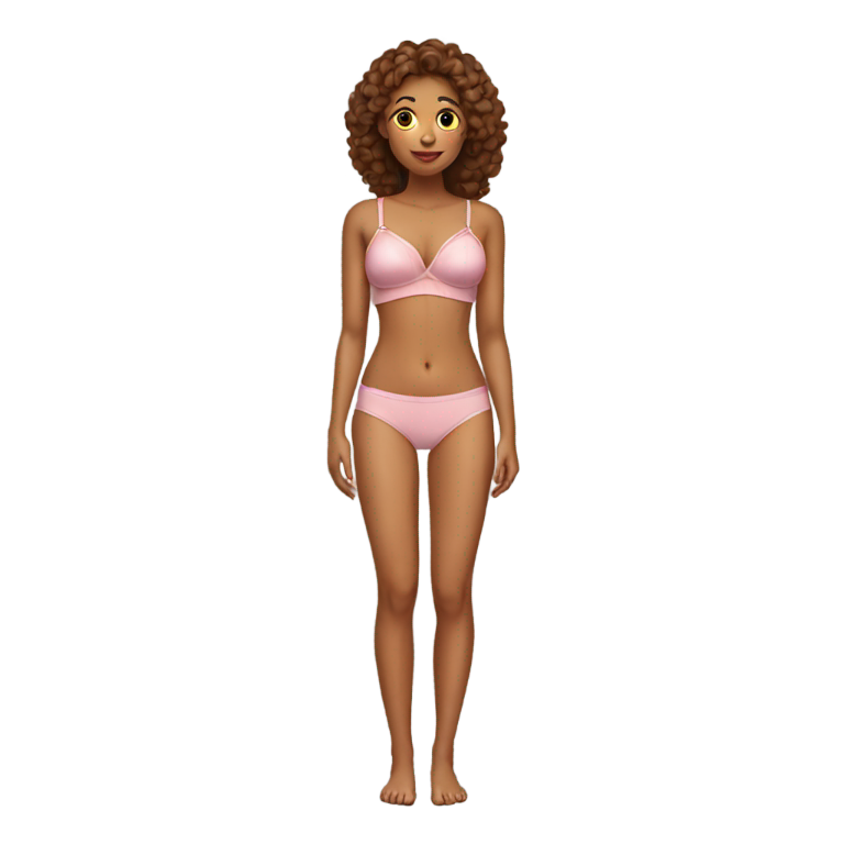 genmoji: A girls full body with bra