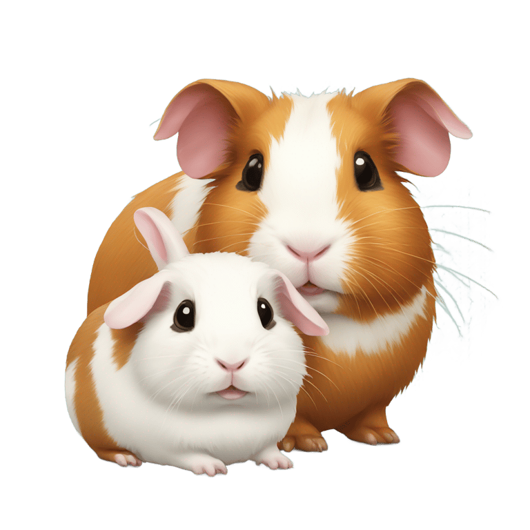 genmoji: A guinea pig and a bunny