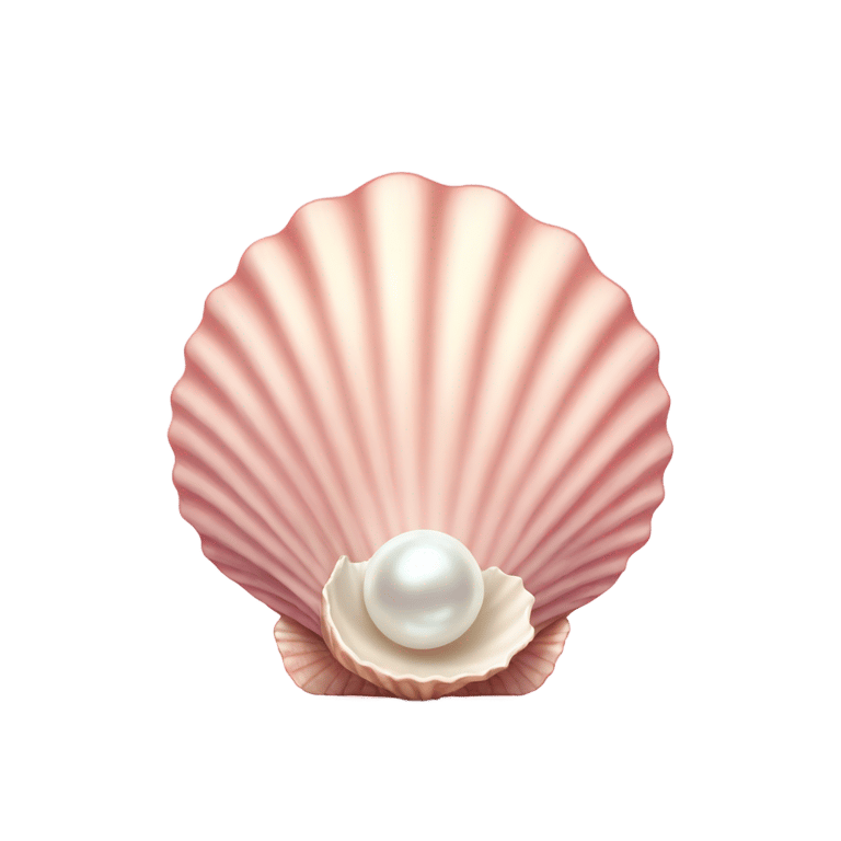 genmoji: Light pink seashell with pearl inside