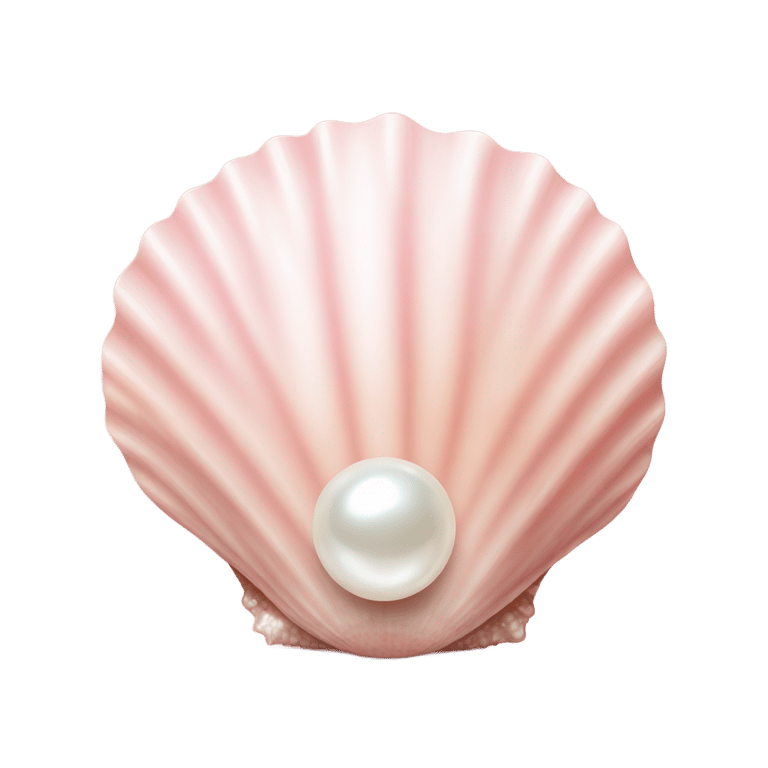 genmoji: baby pink seashell with pearl