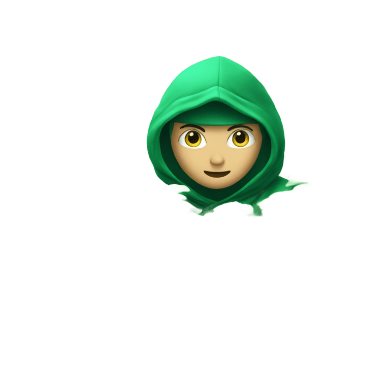 genmoji: a ninja hiding behind a mint field