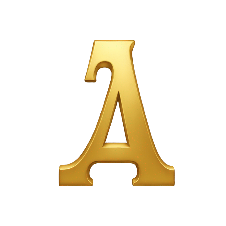 genmoji: bold golden letter 'A'