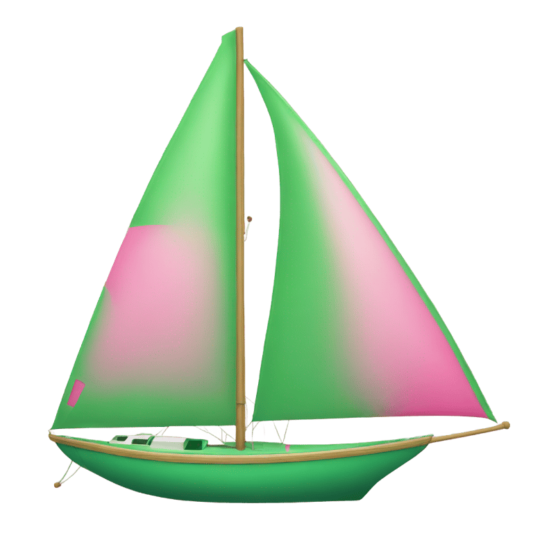 genmoji: green and pink sail boat