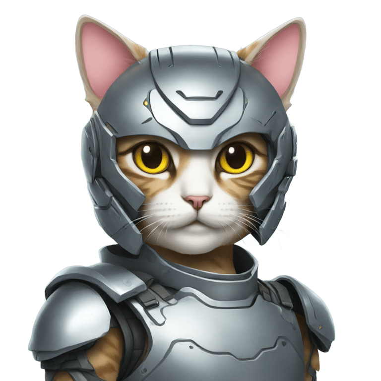 絵文字：cat with cyber armor