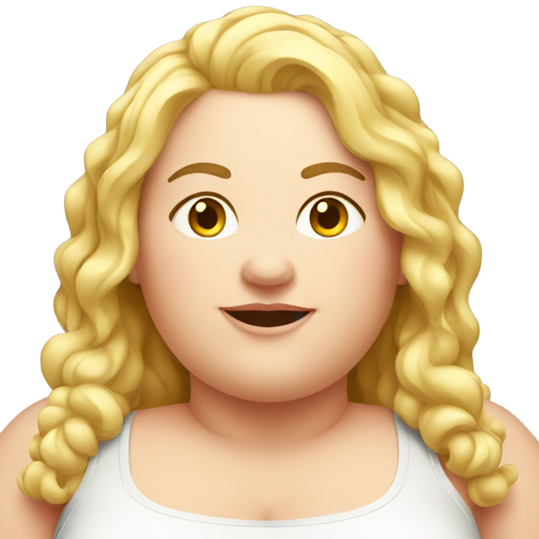 genmoji: Super fat white woman with low hanging breasts