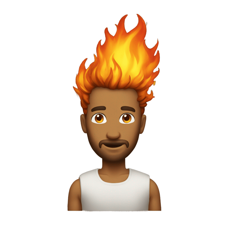 genmoji: Man who is on fire emoji