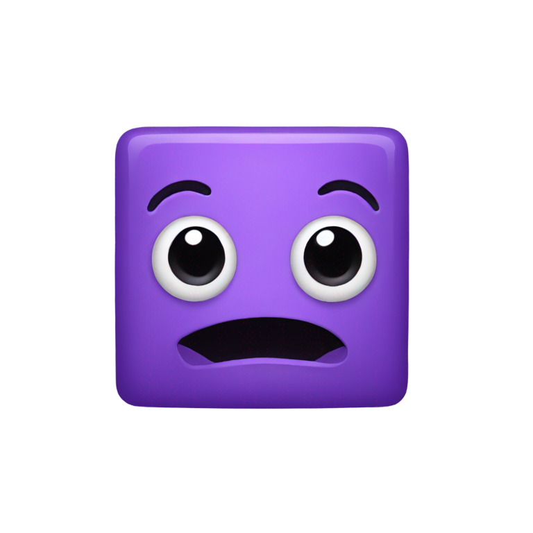 genmoji: purple square friendly simple creature