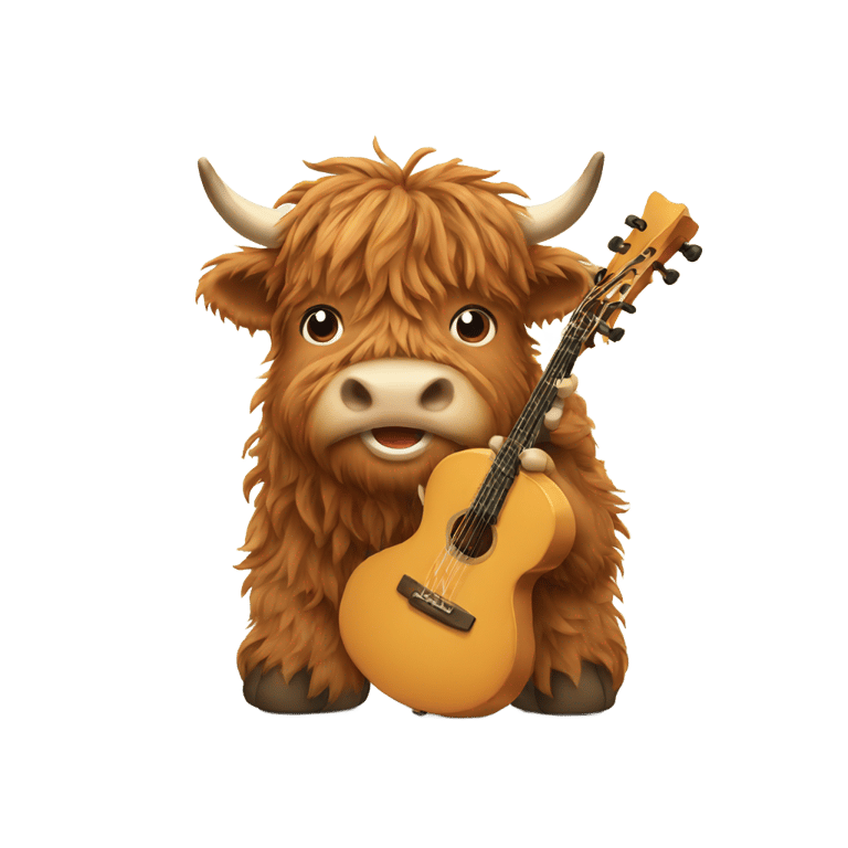 genmoji : highland cows playing instruments