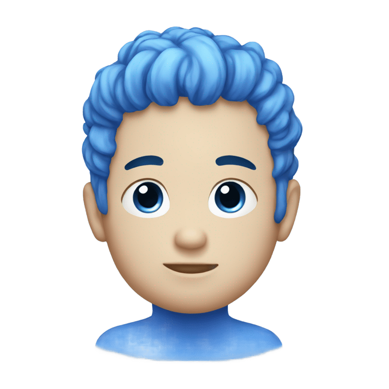 genmoji : Draw a blue man with baby hair